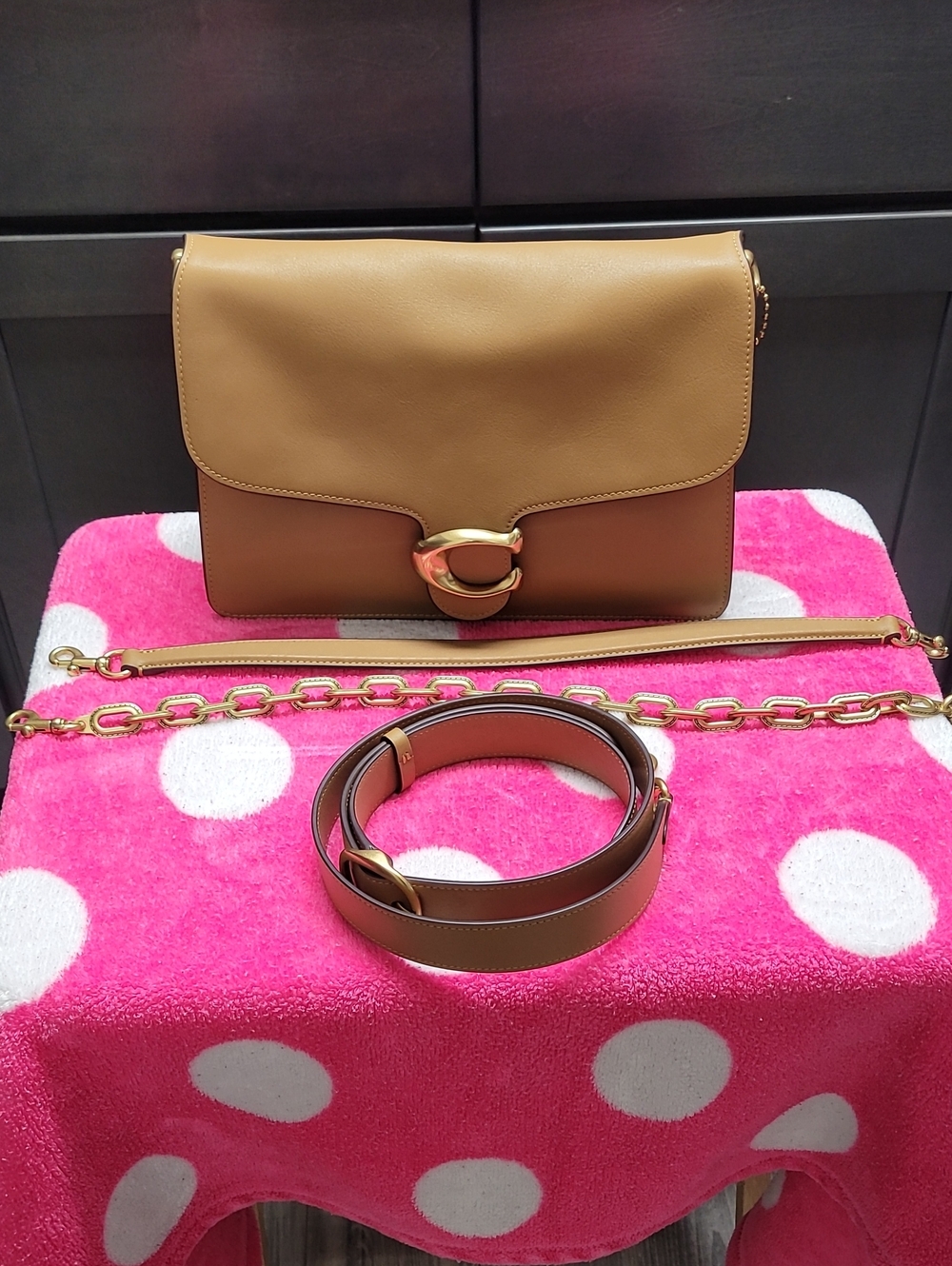 Coach Leather Chain Tabby 30 In Honey Brown - Picture 15 of 16